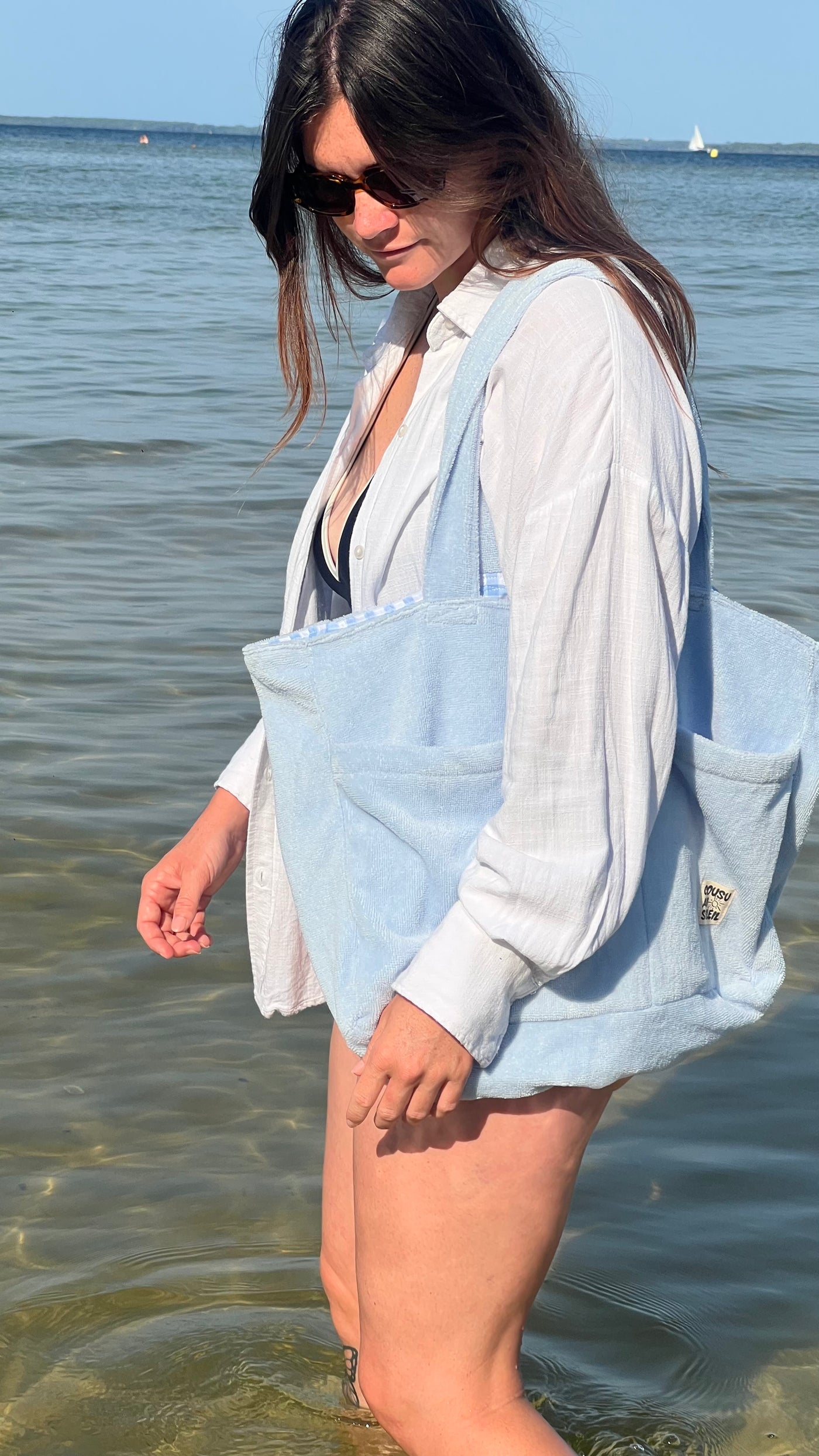 Sac de plage : bleu ciel
