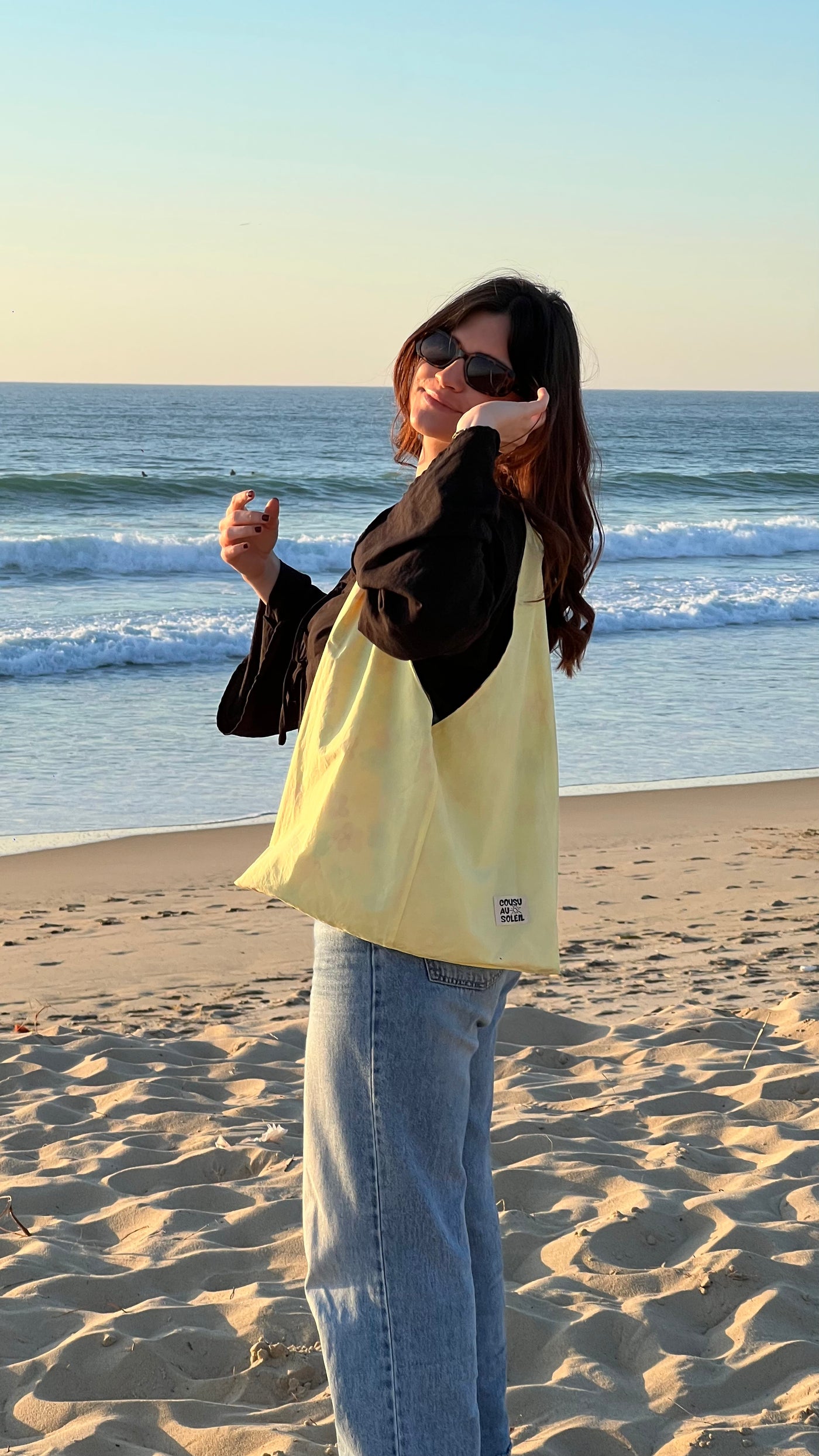 Joli cabas fleur + jaune