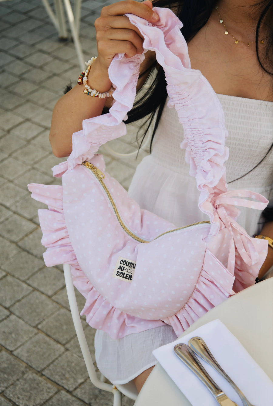 Sac Luna - Pois rose