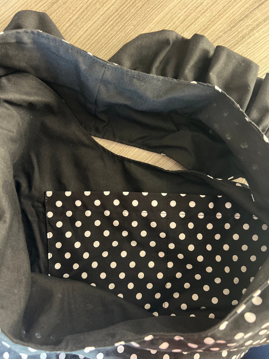 Sac froufrou pois noir
