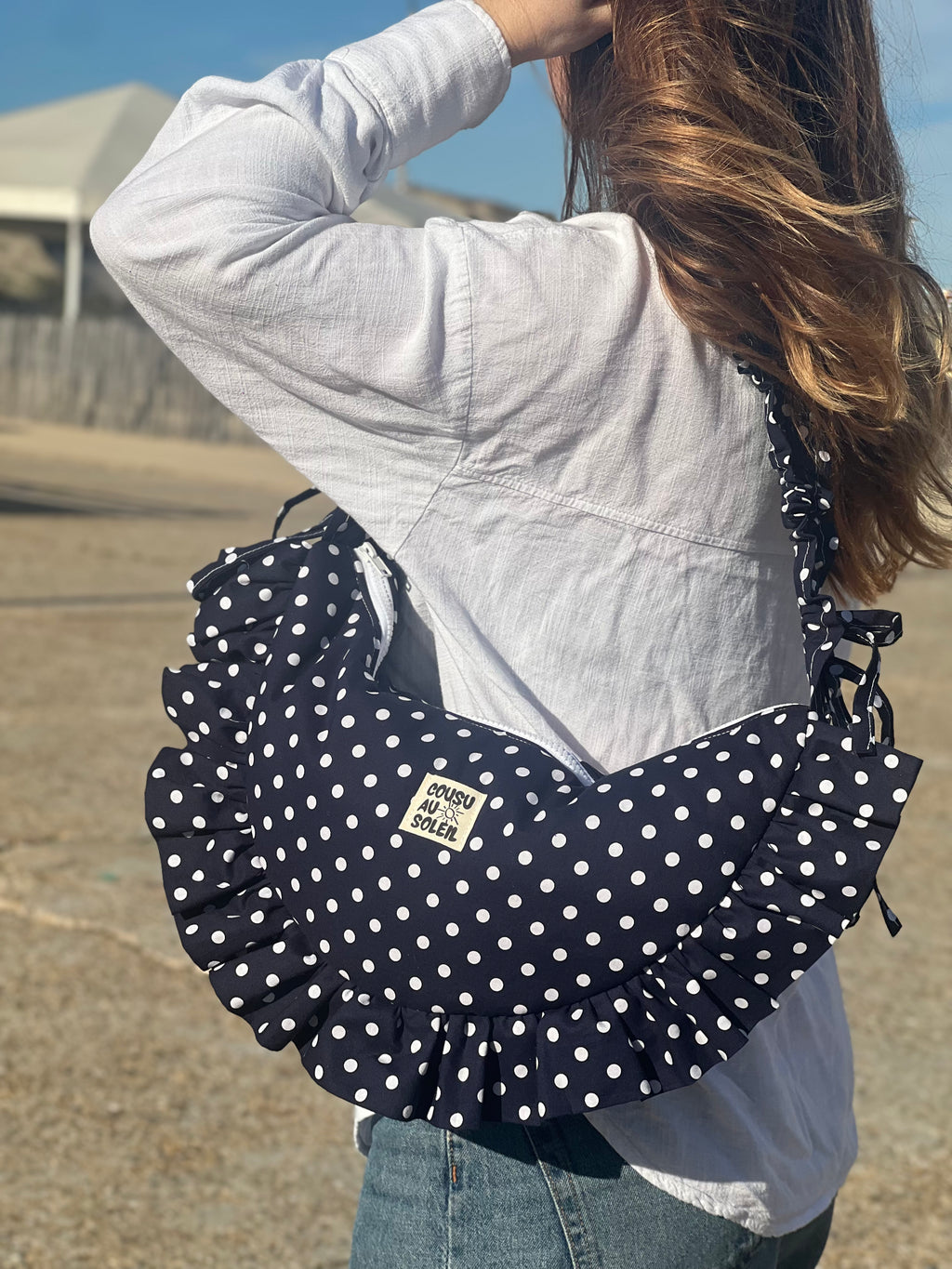 Sac Luna - Pois bleu marine
