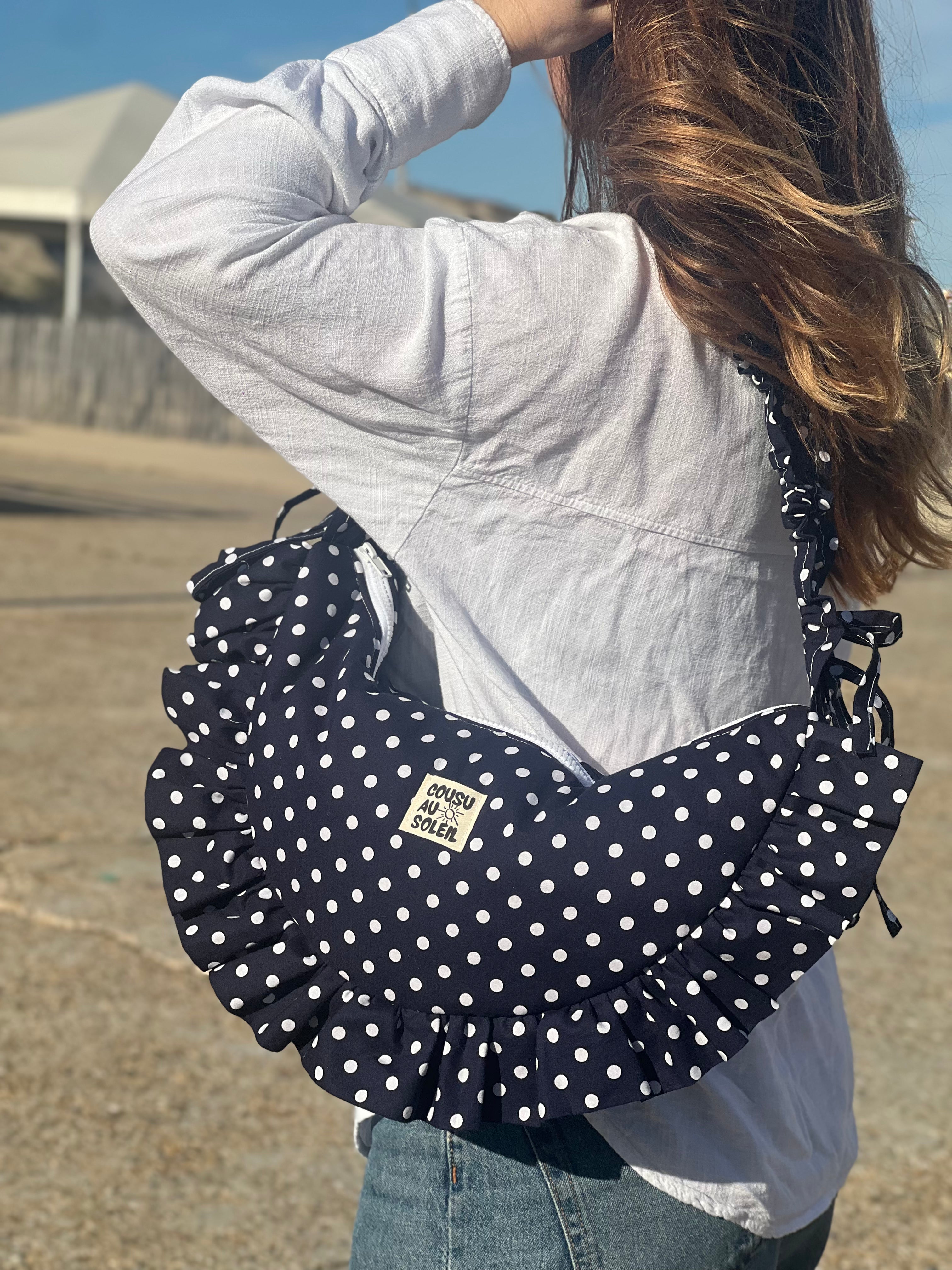 Sac Luna - Pois bleu marine