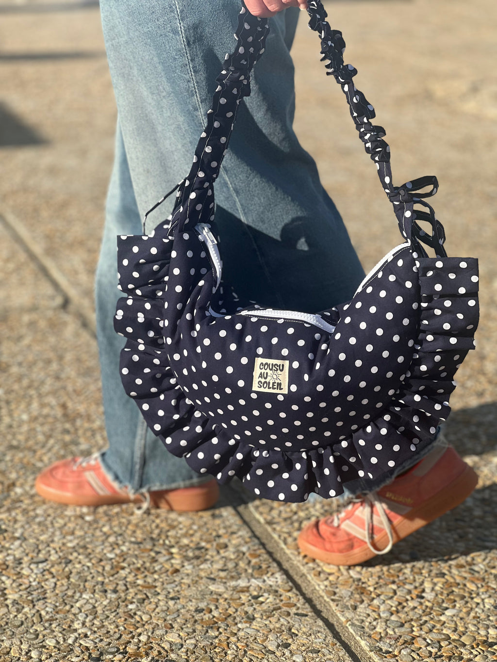 Sac Luna - Pois bleu marine