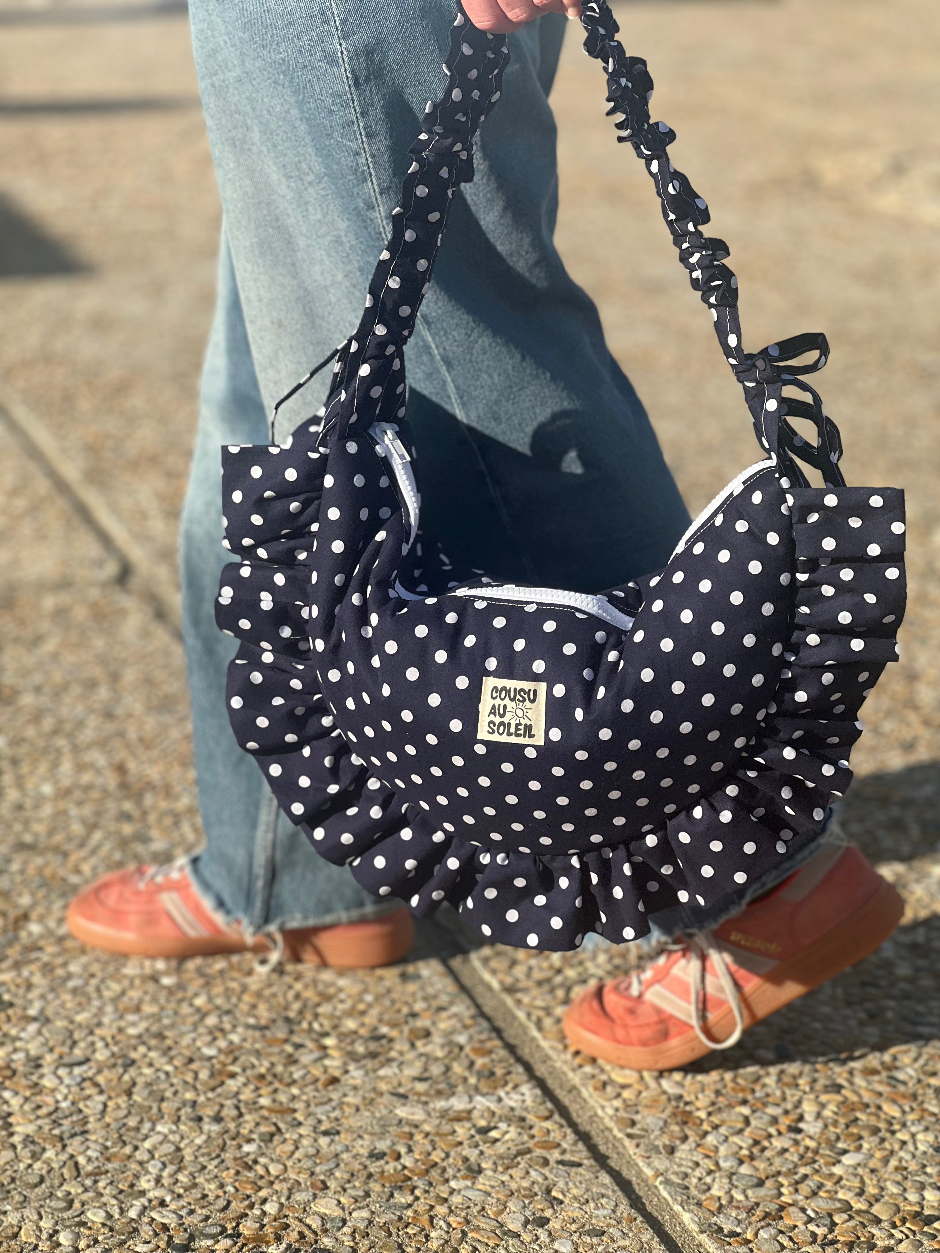 Sac Luna - Pois bleu marine