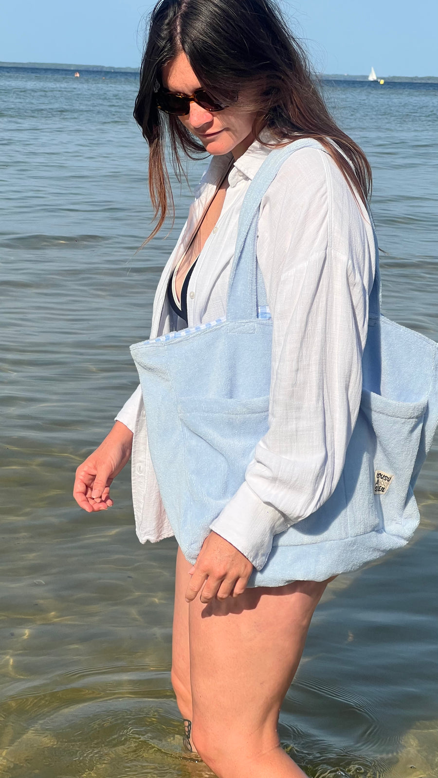 Sac de plage : bleu ciel